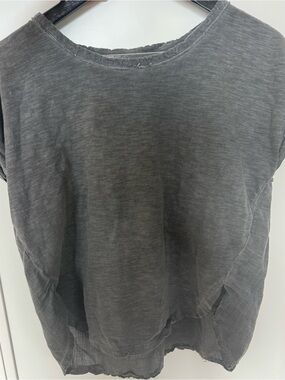 Anthropologie Charcoal Gray Short Sleeve Tee